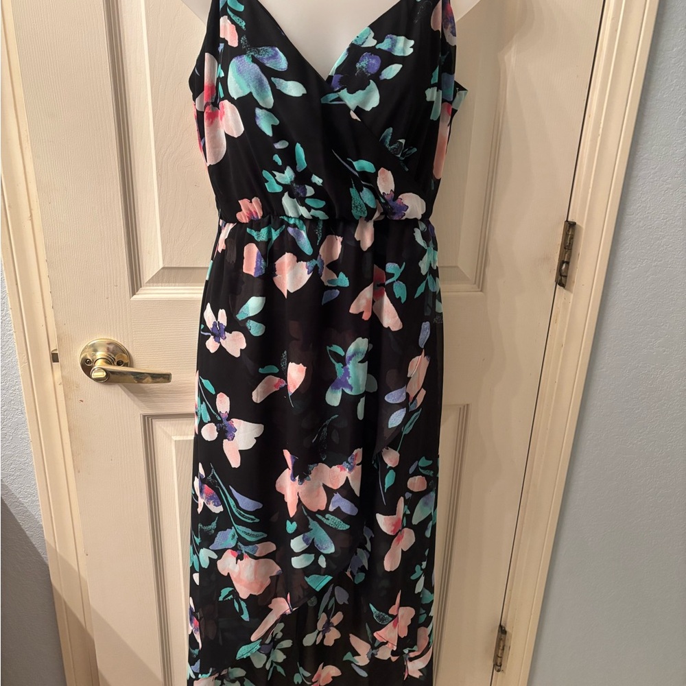 Candie's Pink and Blue Sundress Sleeveless Midi, spaghetti strap perfect for sum
